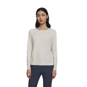 Mastina‎ Y2K Knit Sweater Women's Crew Neck Long Sleeve Ivory Fine Wool